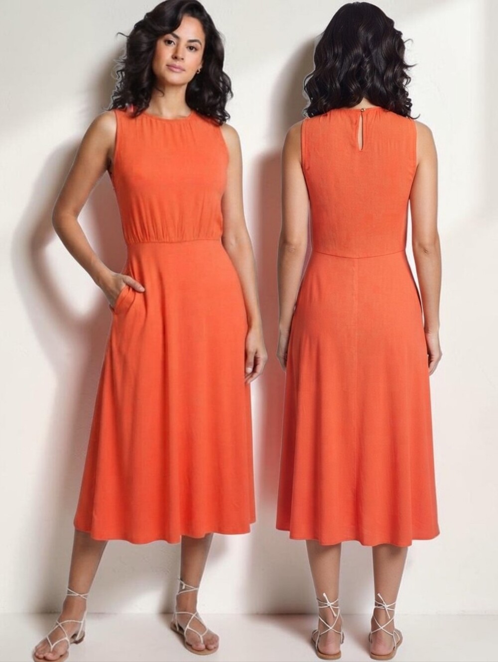 TRAFFIC PEOPLE Sleeveless Blouson Midi Dress - Size XS